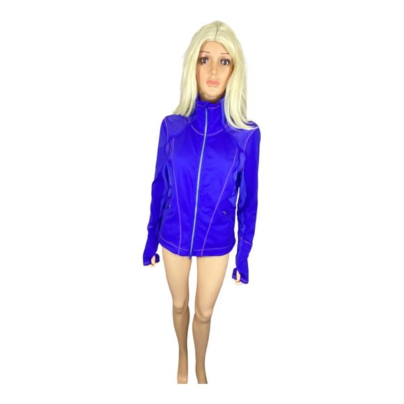 Zella Double Mesh Workout Track Jacket Purple size XL Slimming Cooling - Picture 14 of 16